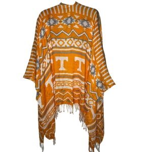 Tennessee Volunteers Womens Shawl Poncho Fringe Lightweight One Size Rocky Top‎